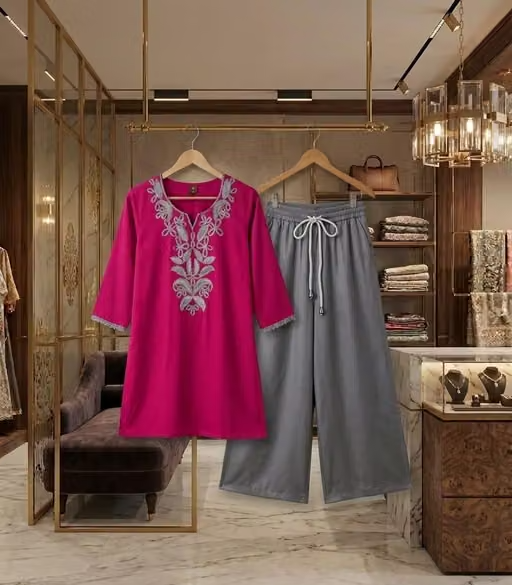 Rayon Kurta Palazzos Fit/ for Women