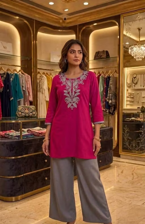 Rayon Kurta Palazzos Fit/ for Women - Image 3