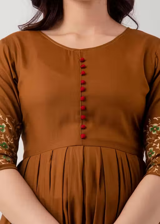 Stylish Rayon Printed Anarkali Flared Kurta - Image 4