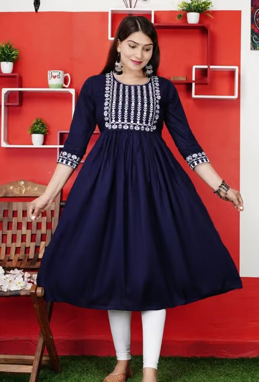 BLUE ANARKALI KURTI