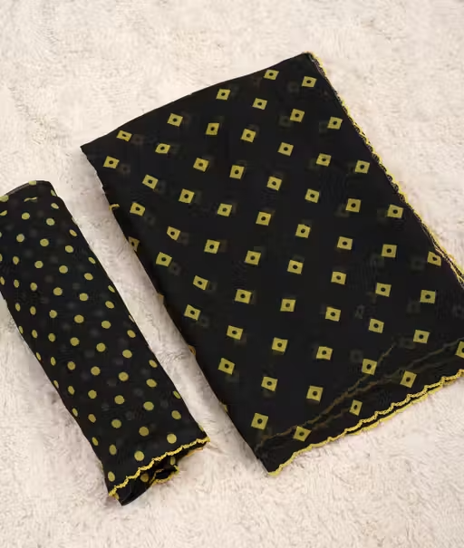 Georgette Printed Saree (With Lace)