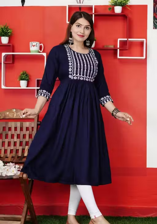 BLUE ANARKALI KURTI - Image 4