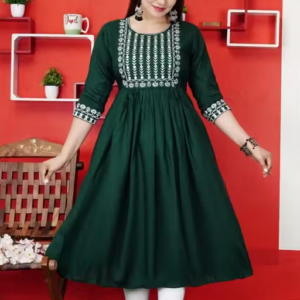 GREEN ANARKALI KURTI
