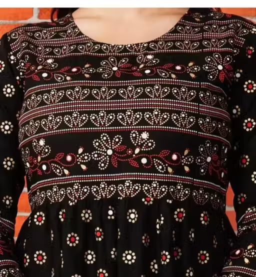 A Trending Beautiful Women Printed Black anarkali kurtis for women kurtis Women's/girl's printed anarkali kurta (Pack Of 1)