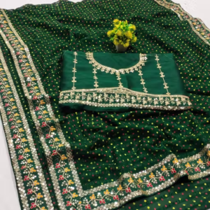 Fency Disener Georgette Pretty Sarees With New Fency Border With Blouse Piece.