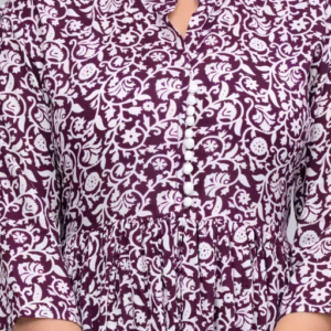SANGANERI KURTI Women Rayon Anarkali Latest Gaithering Kurti Chinkenkari Anarkali Jaipuri