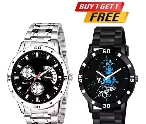 Analog Watch with Bracelet Combo for Men & Boys