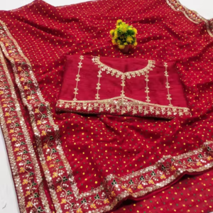 Fency Disener Georgette Pretty Sarees With New Fency Border With Blouse Piece.