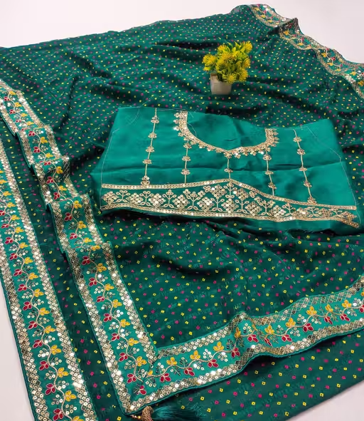 Fency Disener Georgette Pretty Sarees With New Fency Border With Blouse Piece.