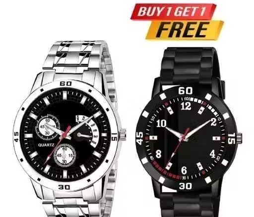 Analog Watch with Bracelet Combo for Men & Boys