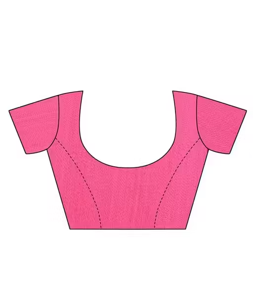 half and half georgette pink Saree with blouse - Image 4