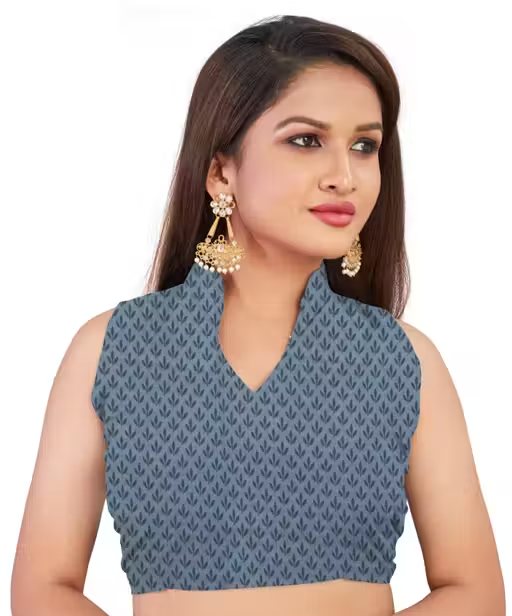 georgette gey Saree with blouse - Image 4