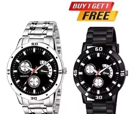 Analog Watch with Bracelet Combo for Men & Boys