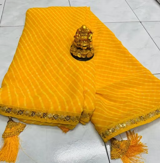 Bandhani saree, Bandhej saree, Top selling saree, Saree with blouse, pure georgette saree, soft georgette saree, party wear saree, desiger saree, banarsi saree, celebrity saree, festive saree, bollywood saree - Image 2