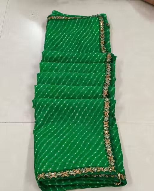 Bandhani saree, Bandhej saree, Top selling saree, Saree with blouse, pure georgette saree, soft georgette saree, party wear saree, desiger saree, banarsi saree, celebrity saree, festive saree, bollywood saree - Image 4