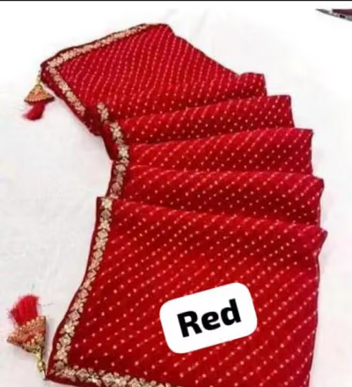 Bandhani saree, Bandhej saree, Top selling saree, Saree with blouse, pure georgette saree, soft georgette saree, party wear saree, desiger saree, banarsi saree, celebrity saree, festive saree, bollywood saree - Image 3