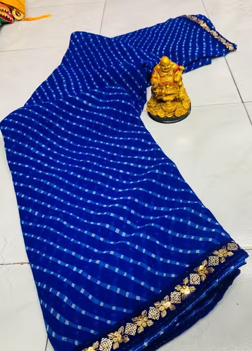 Bandhani saree, Bandhej saree, Top selling saree, Saree with blouse, pure georgette saree, soft georgette saree, party wear saree, desiger saree, banarsi saree, celebrity saree, festive saree, bollywood saree - Image 3