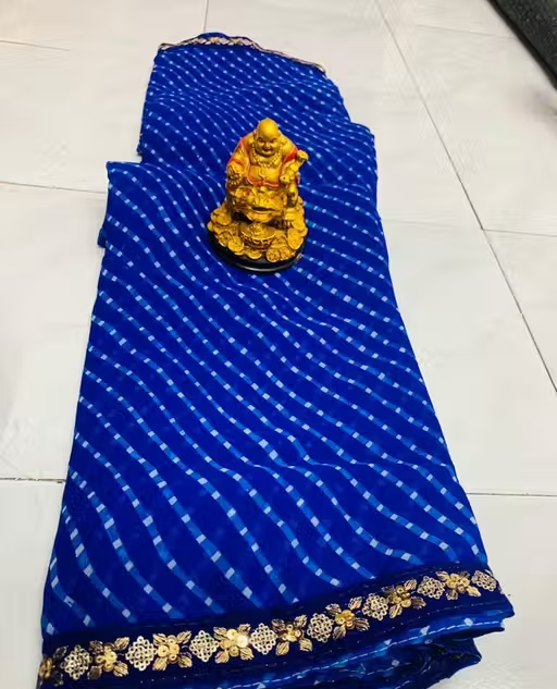 Bandhani saree, Bandhej saree, Top selling saree, Saree with blouse, pure georgette saree, soft georgette saree, party wear saree, desiger saree, banarsi saree, celebrity saree, festive saree, bollywood saree - Image 4