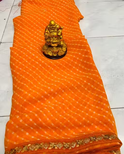 Bandhani saree, Bandhej saree, Top selling saree, Saree with blouse, pure georgette saree, soft georgette saree, party wear saree, desiger saree, banarsi saree, celebrity saree, festive saree, bollywood saree - Image 3