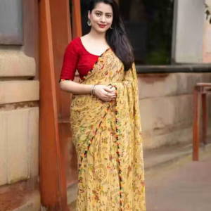 Georgette Printed Saree (With Lace Border)