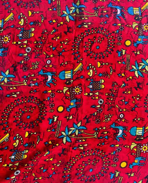 Georgette Printed Saree (With Lace Border) - Image 2