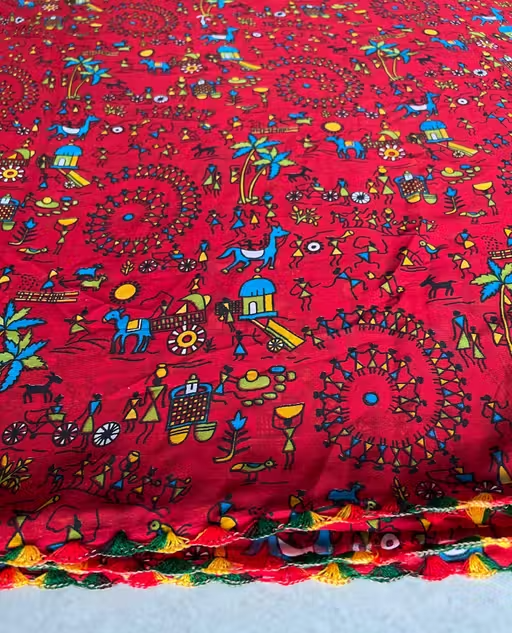 Georgette Printed Saree (With Lace Border) - Image 3