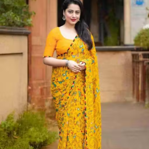 Georgette Printed Saree (With Lace Border)