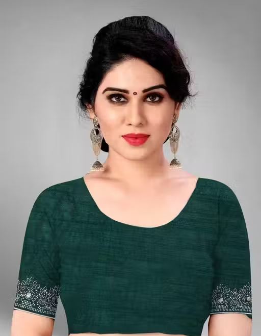 FASHION SOFT GEORGETTE WITH SIROSKI DIAMONDS WORK WEDDING CREATION & PARTY WEAR SAREE - Image 3