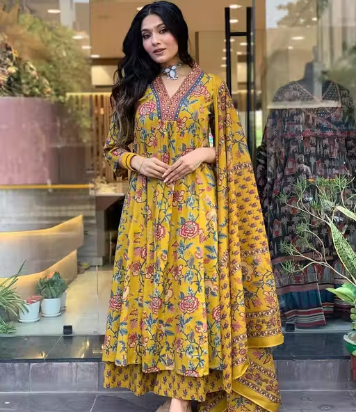 Printed Cotton Kurta Set for Women