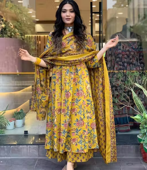 Printed Cotton Kurta Set for Women - Image 4
