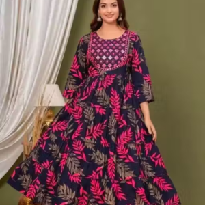 blue gown print
