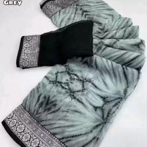 Daily Wear Bollywood Style Shibori Printed Saree For Women with Unstitch Blouse Piece