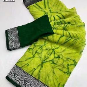Daily Wear Bollywood Style Shibori Printed Saree For Women with Unstitch Blouse Piece