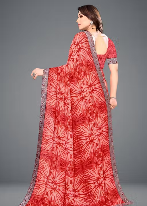 Daily Wear Bollywood Style Shibori Printed Saree For Women with Unstitch Blouse Piece - Image 3