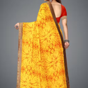 Daily Wear Bollywood Style Shibori Printed Saree For Women with Unstitch Blouse Piece