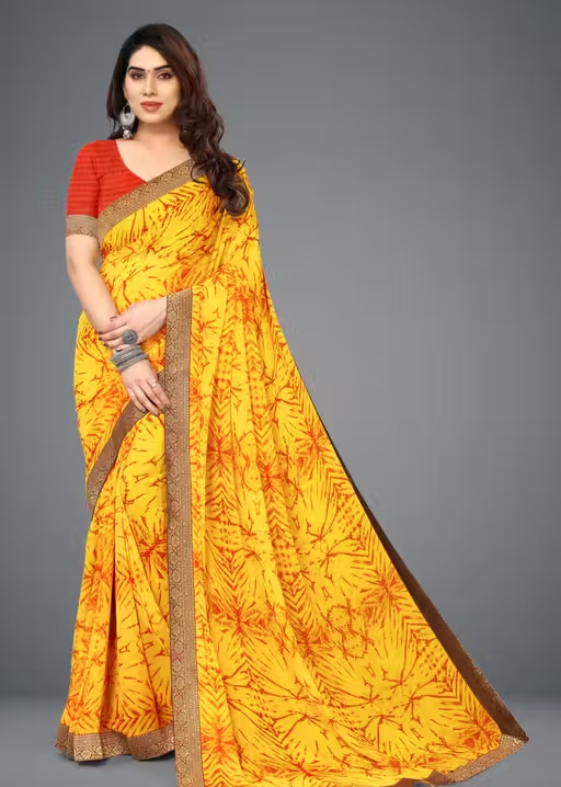 Daily Wear Bollywood Style Shibori Printed Saree For Women with Unstitch Blouse Piece - Image 2