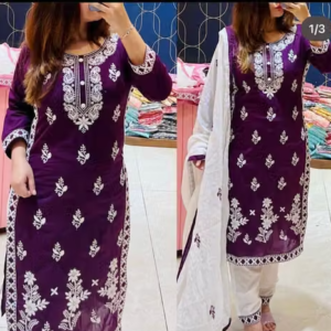 Embroidered Rayon Kurta Set for Women