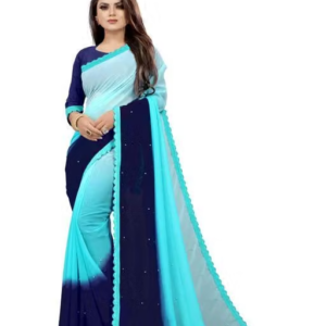 Embellished Fashion Georgette, Art Silk Saree
