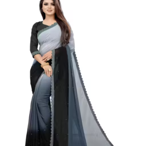 Embellished Fashion Georgette, Art Silk Saree