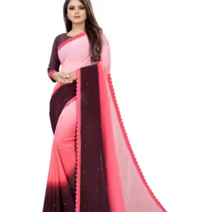 Embellished Fashion Georgette, Art Silk Saree