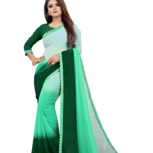 Embellished Fashion Georgette, Art Silk Saree