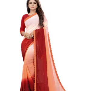 Embellished Fashion Georgette, Art Silk Saree