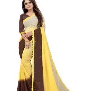 Embellished Fashion Georgette, Art Silk Saree