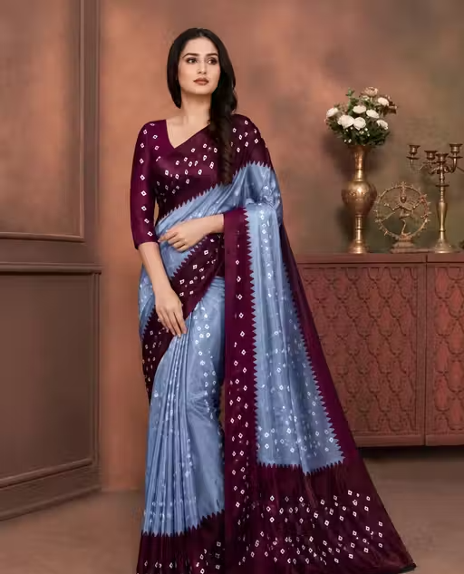 Best Chiffon Silk Bandhani Daily Wear Saree - Image 2