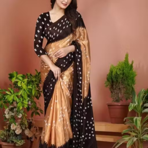 Best Chiffon Silk Bandhani Daily Wear Saree