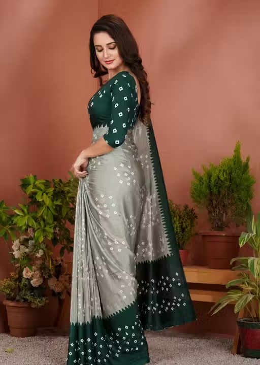 Best Chiffon Silk Bandhani Daily Wear Saree - Image 2