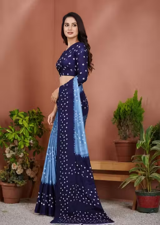 Best Chiffon Silk Bandhani Daily Wear Saree - Image 2