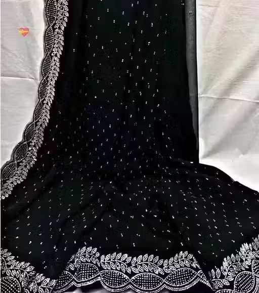 CutWork Hotfix fancy Tredinationl New Design Saree