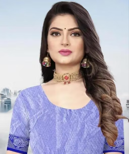 Georgette Silver Buti Silk Saree with Zalar and Siroski - Image 3
