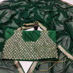 Fency Disener Georgette Pretty Sarees With New Fency Border With Blouse Piece.